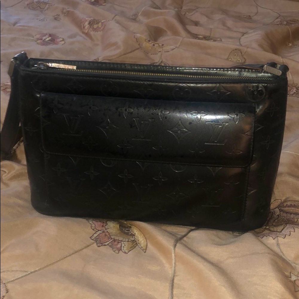 Louis Vuitton Black Leather Monogram Shoulder Bag